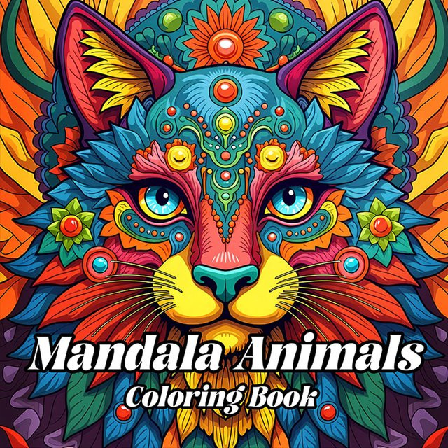 Mandala Tier Kunst Malbuch für Erwachsene mit 24 Seiten für kreative Doodle-Gestaltung in Mehrfarbig - Bild 1