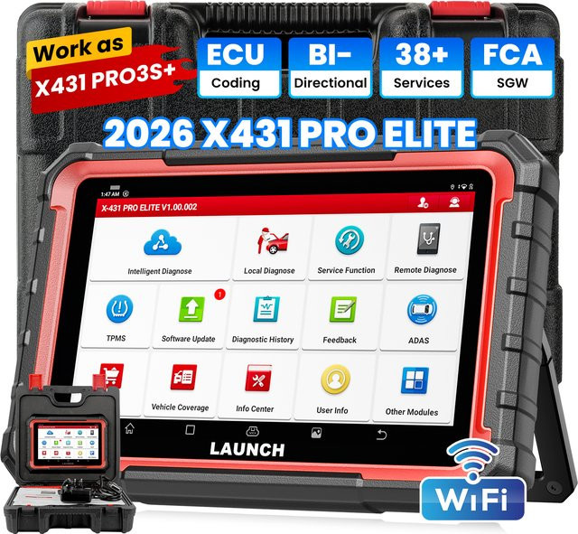 LAUNCH X-431 PRO Elite Kfz-Diagnosegerät in Schwarz mit Online-ECU-Codierung, CAN FD, DoIP und 35 Service-Funktionen inklusive ADAS und Remote-Diagnose - Bild 1