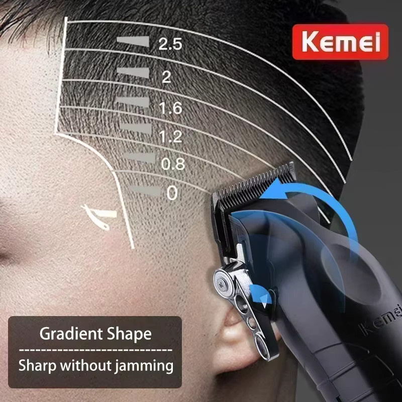 Kemei Elektrische Haarschneidemaschine für Herren, Schwarz - Bild 1