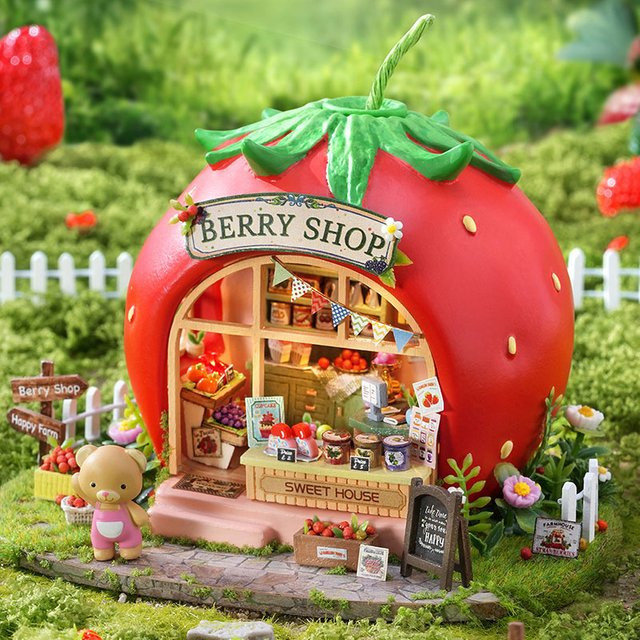 Battoom Mikro-Frucht-Beerenladen Zitrone Apfel Haus, 3D Puzzle, DIY Handgemachtes Spielzeug-Set - Bild 1