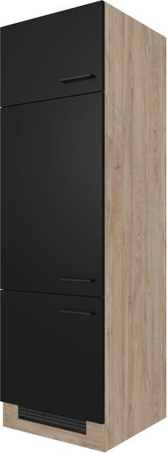Flex-Well Küchen-Geräteumbauschrank Capri Schwarz Matt B/H/T: 60 x 200 x 57 cm - Bild 1