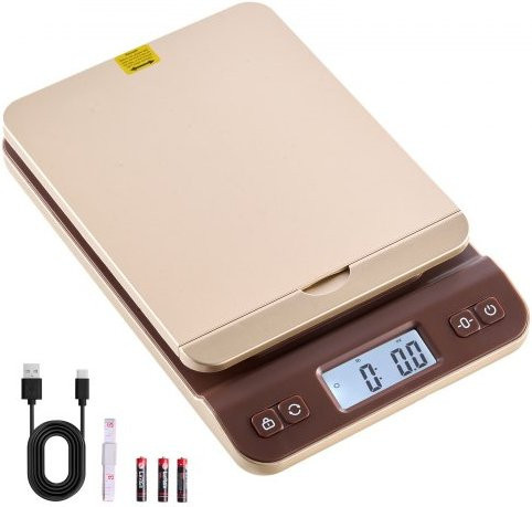 VEVOR Digitale Paketwaage mit 40 kg Kapazität und 2 g Genauigkeit, Postwaage mit Hold-, Tara- und Auto-Off-Funktion sowie Flip-Halter-Design - Bild 1