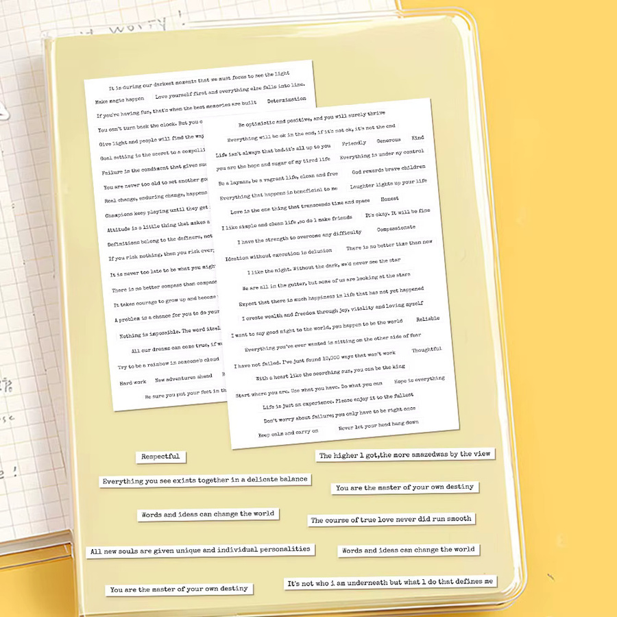 8 Stück inspirierende Zitate Aufkleber in Multicolour für dein DIY-Sammelalbum und Tagebuch aus Papier - Bild 4