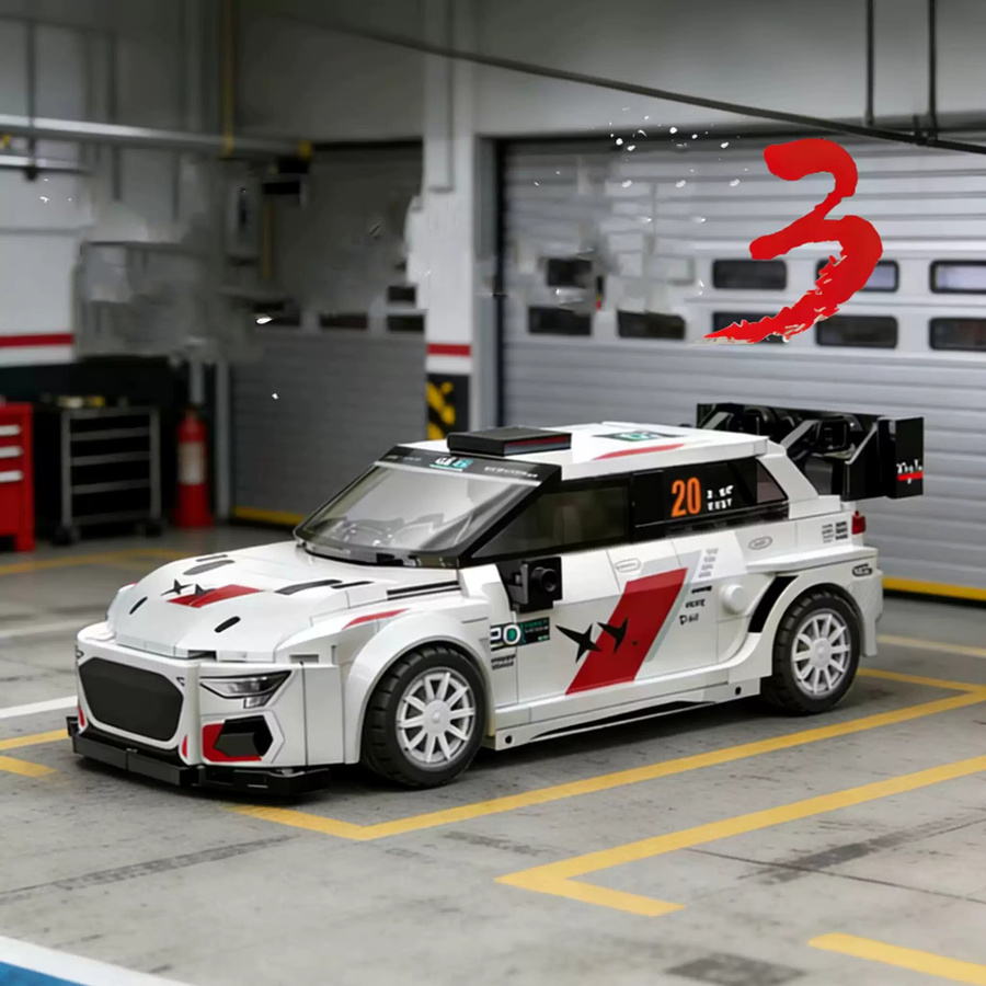 Xturboman Deutschland Sportwagen Champion Rallye-Rennwagen A3 Sportback, Baustein-Set, 1:24 Maßstab, ab 3 Jahre - Bild 3