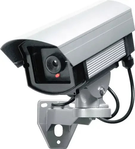 PENTATECH Kamera-Attrappe mit blinkender LED in Schwarz und Grau, Wandmontage aus Kunststoff - Bild 1