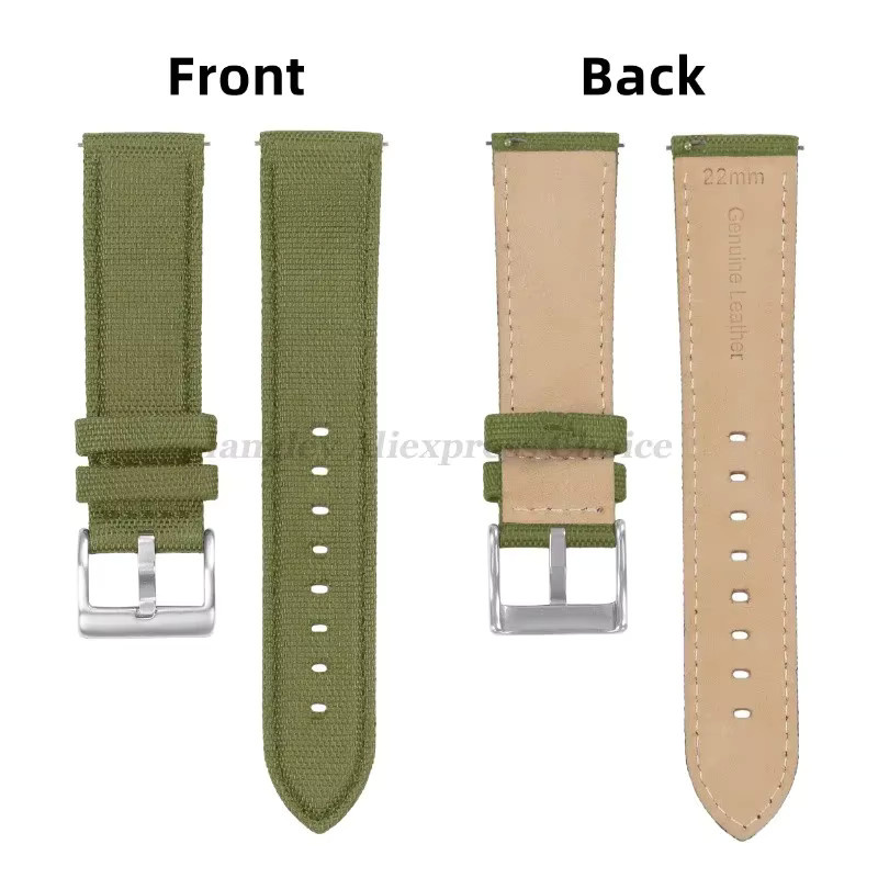 Uhrenarmband Leder, Nylon Canvas, 20mm, 22mm, Unisex, Sport - Bild 4