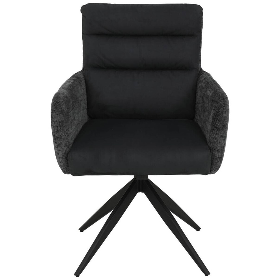 2er-Set Armlehnstühle Hela in Anthrazit aus Microfaser-Webstoff, B/H/T: 63 x 92 x 69 cm - Bild 2