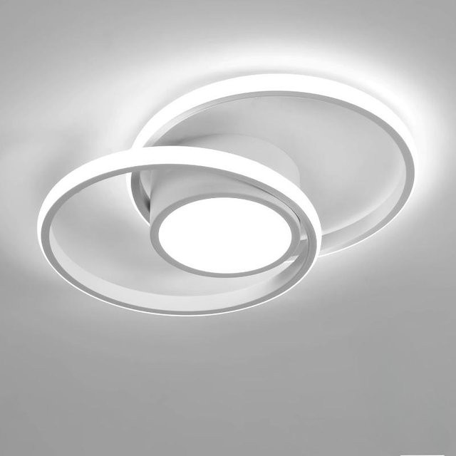 YWZT Outdoor LED Deckenleuchte Modern Ring Design in Schwarz oder Weiß mit 4500K Lichtfarbe - Bild 1
