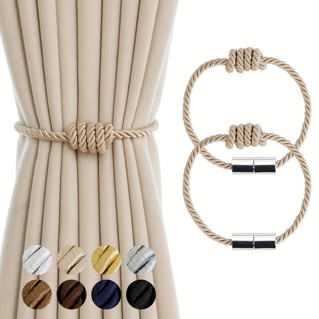 DUTRIEUX Magnetische Vorhangbänder aus gewebtem Polyester in Weiß im modernen minimalistischen Stil - Bild 1
