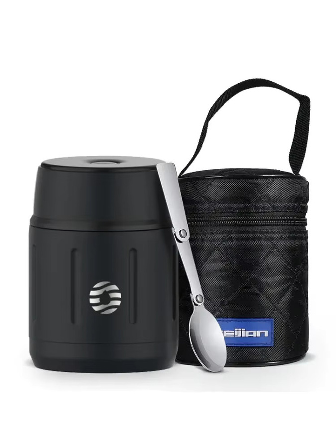 FEIJIAN Isolierter Suppenbecher aus 316 Edelstahl mit Löffel und Tasche, 500 ml, Schwarz oder Rot - Bild 5
