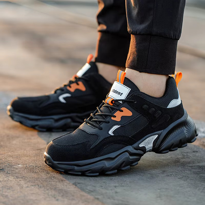 TANRDON Herren-Sicherheitsschuhe in Schwarz, antistatische und durchtrittsichere Arbeitsstiefel nach EN ISO 20345 - Bild 4