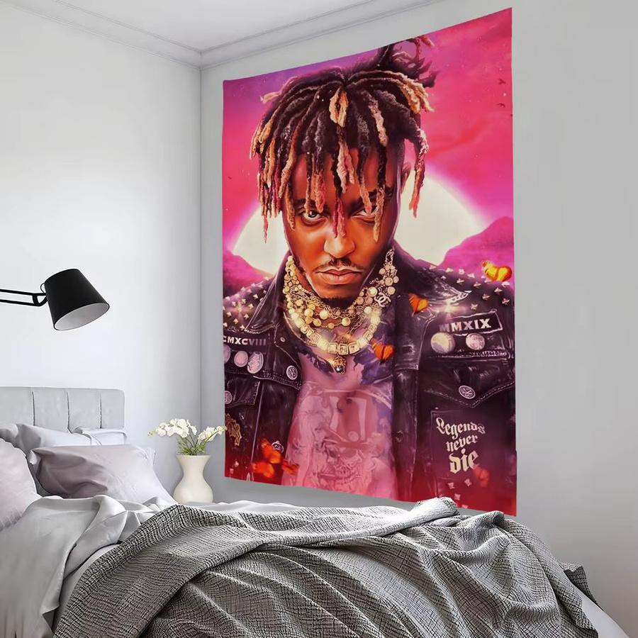 J-Juice WRLD Singer Musikalbum Wandteppich in Schwarz und Multicolour, Rechteckig, Textil - Bild 3