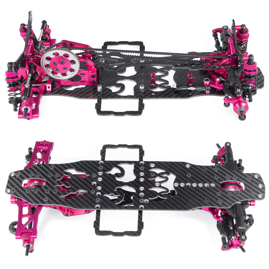 YEAHRUN RC-Car-Chassisrahmen aus Legierung und Carbon, mit 4 Rädern - Bild 5