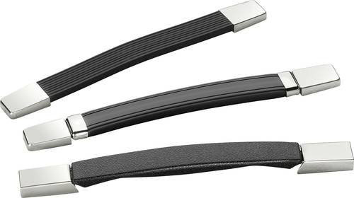 Rohde Gerätegriff MA-23.205.84 in Schwarz aus Kunststoff und vernickeltem Stahl, 1 Set - Bild 1