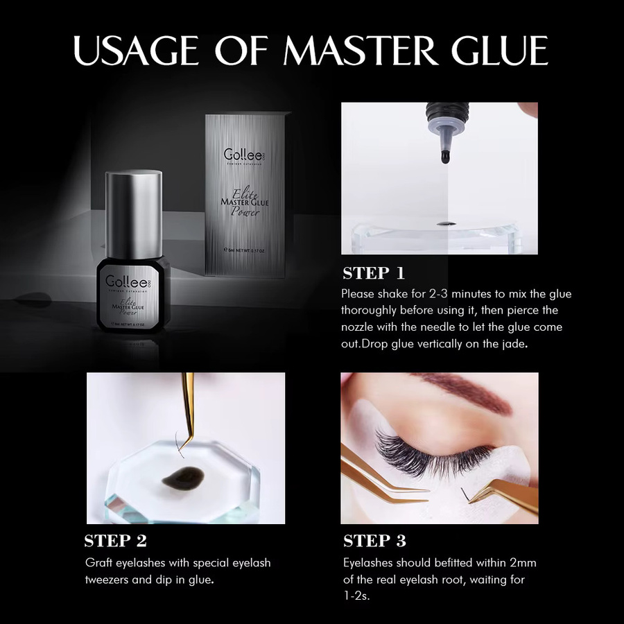 Gollee Wimpernverlängerungskleber, 5 ml, wasserfest - Bild 4