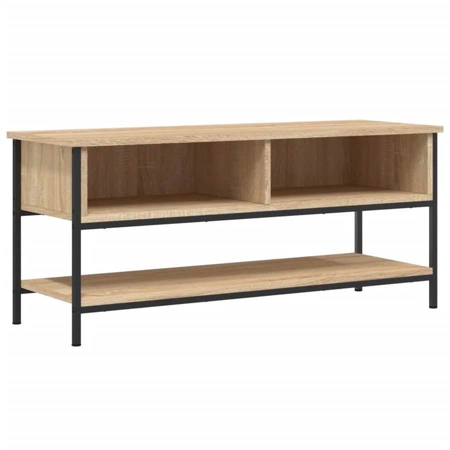 vidaXL TV-Schrank in Sonoma-Eiche und Braun aus Holzwerkstoff und Eisen mit industrieller Note, B/T/H: 100 x 35 x 45 cm - Bild 2