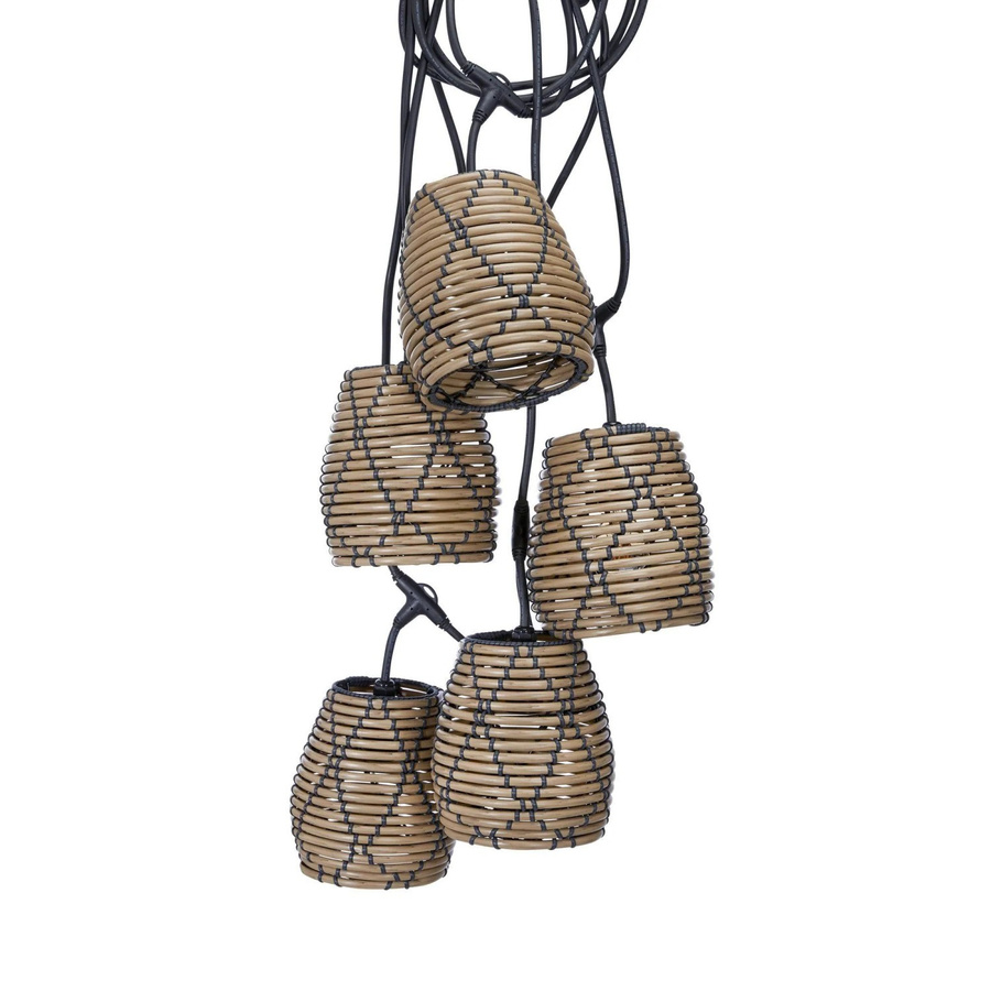 PR Home Lichterkette Flex out in Beige aus Rattan mit warmweißem Licht, B/T/H: 18 x 33 x 33 cm - Bild 2