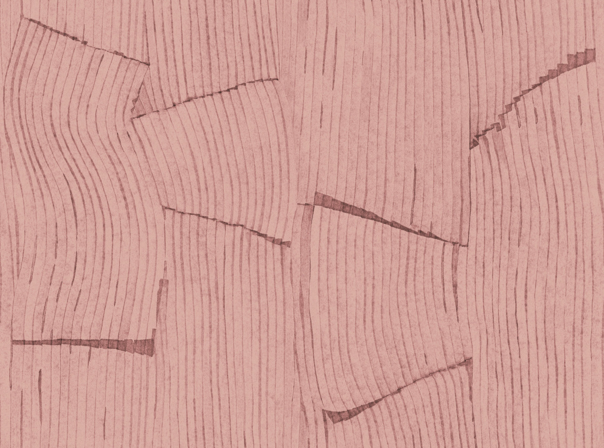 Tres Tintas Tapete Bananeira mit Linienmuster in Rosa - Bild 1