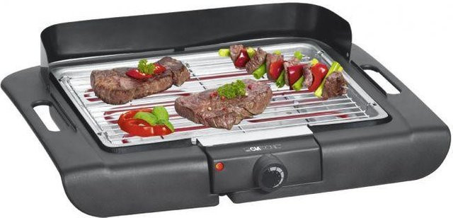 Clatronic Tischgrill BQ 3507 in Schwarz mit verstellbarem Thermostat und Spritzschutz - Bild 1
