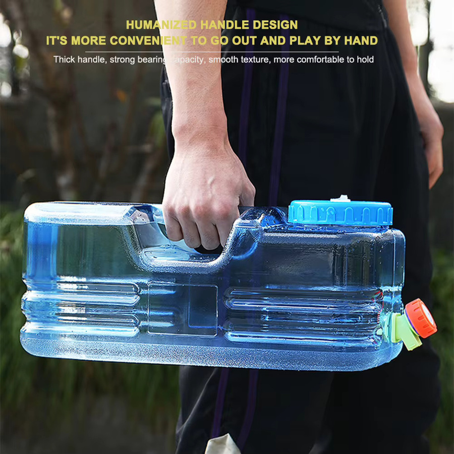 JOCESTYLE Outdoor-Wassereimer mit Wasserhahn, tragbarer Camping-Wasserbehälter aus Kunststoff, Blau, 5,5 l - Bild 3