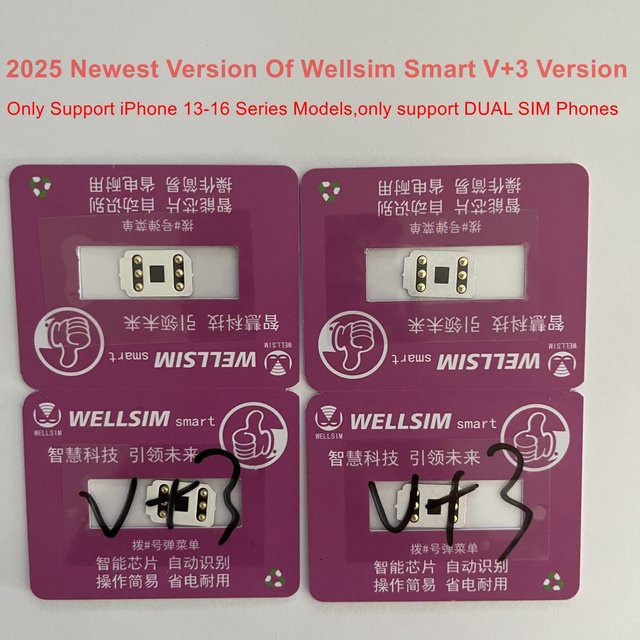 Wellsim Smart V+3 Version Mobilfunk-Adapter für iPhone 13 bis 16 Pro Max, Dual-SIM-Unterstützung - Bild 1