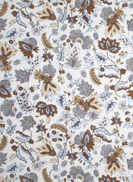 Quenin Stoff Eglantine in Naturel mit floralem Vintage-Design in Beige und Weiß - Bild 1