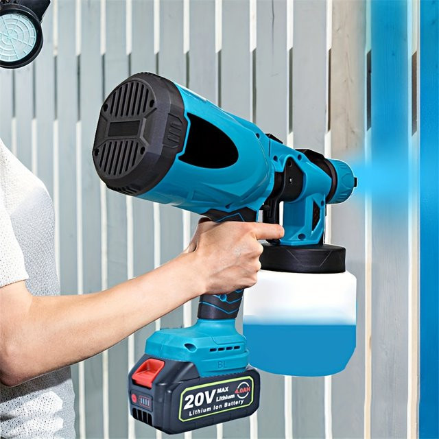 Makita Akku-Spritzpistole Blau, Kabellose Hochleistungs-Sprühvorrichtung mit 800ml Fassungsvermögen für Wandanstriche und 21V Batterien - Bild 1