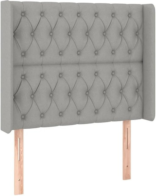 vidaXL Kopfteil mit Ohren in Hellgrau aus Stoff und Lärchenholz, B/T/H: 103 x 16 x 128 cm - Bild 1
