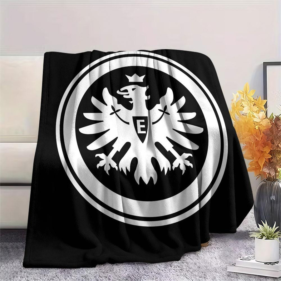 Eintracht Frankfurt FC Flanelldecke von HAPPYDAYSET, weicher Überwurf in Schwarz, Weiß und Rot, B/H: 80 x 120 cm - Bild 6