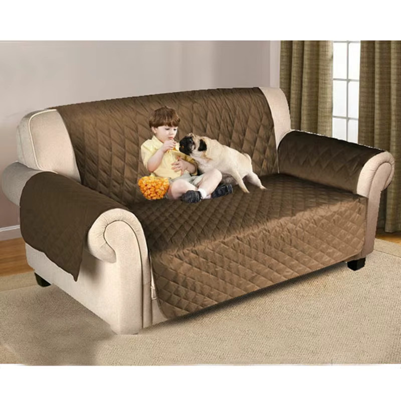 Otmagelu Wasserdichte Schonbezüge für Haustier-Sofas in Grau und Braun mit geometrischem Muster - Bild 3