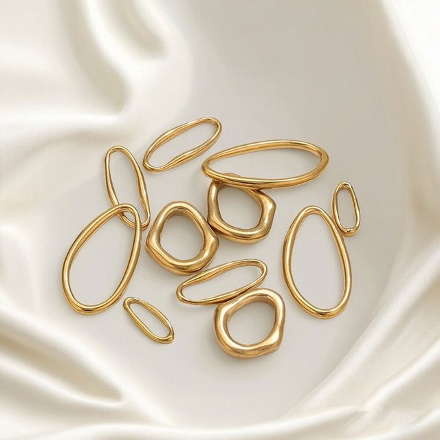 Aiovlo Charms Verbinder, Edelstahl vergoldet, Gold, Unisex - Bild 1