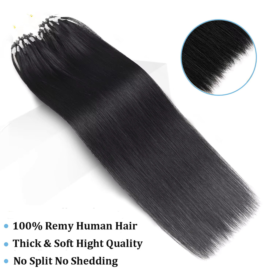 Happy Monday Echthaarverlängerungen, 100 g, brasilianisches Remy-Haar, Schwarz, Damen - Bild 3
