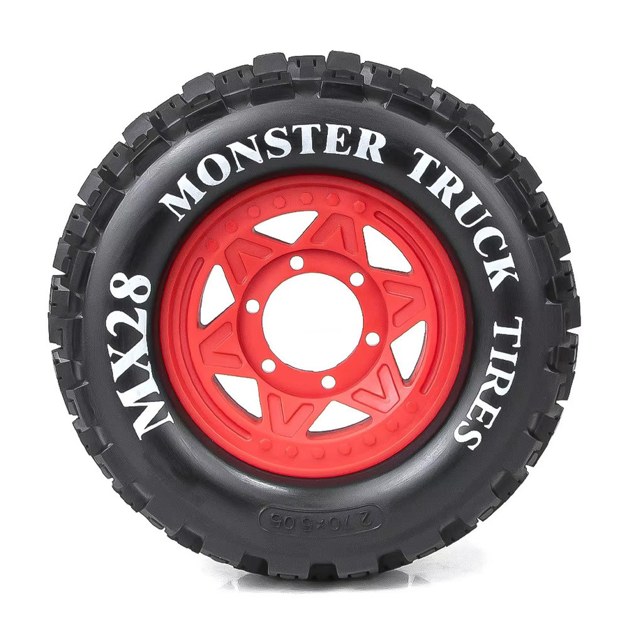 TIMEA Monster Stunt Truck Reifen, 4-teiliges Set, 1/10, 128 mm, 12 mm und 14 mm Sechskant - Bild 1