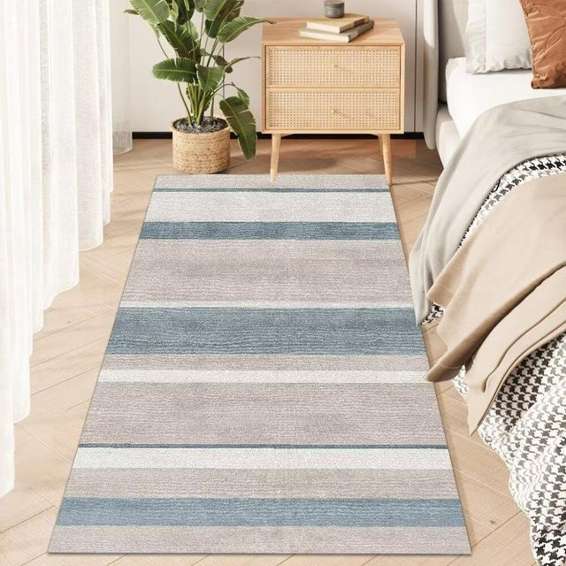Moderner Teppich Karpetti als weicher Bettvorleger und Wohnzimmerbodenmatte, rechteckig, Mehrfarbig, B/T: 80 x 200 cm - Bild 1