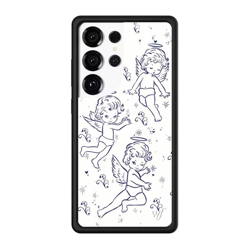 Wildflower INS Cherub Cherry Handyhülle für Samsung S23 Ultra, S24 Ultra, S25 Ultra und S26 Ultra mit Leopard und Meerjungfrau Design, stoßfeste Schutzhülle - Bild 2