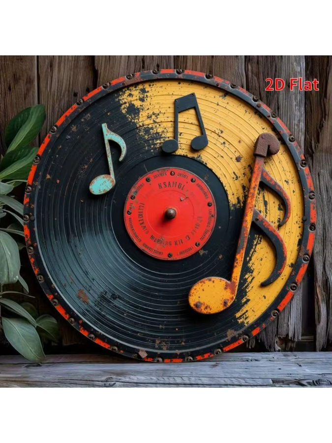 HELLOYOUNG Vintage Vinyl Record Wreath Wanddeko aus Metall in Multicolour, Durchmesser: 20 cm - Bild 3