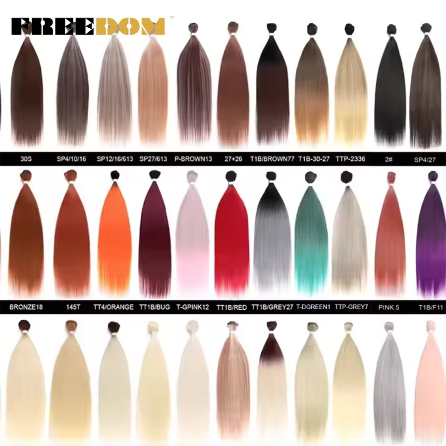 FREEDOM Haarverlängerungen Synthetisch, Ombre Blond Rotbraun, 71 cm, 200 g - Bild 4