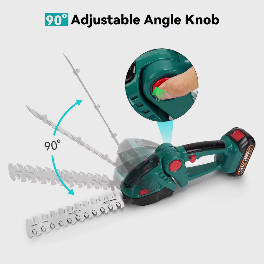 Podofo 2-in-1 Kabelloser Elektrischer Heckenschneider und Gartenschere in Grün für Makita LXT Akkus - Bild 2