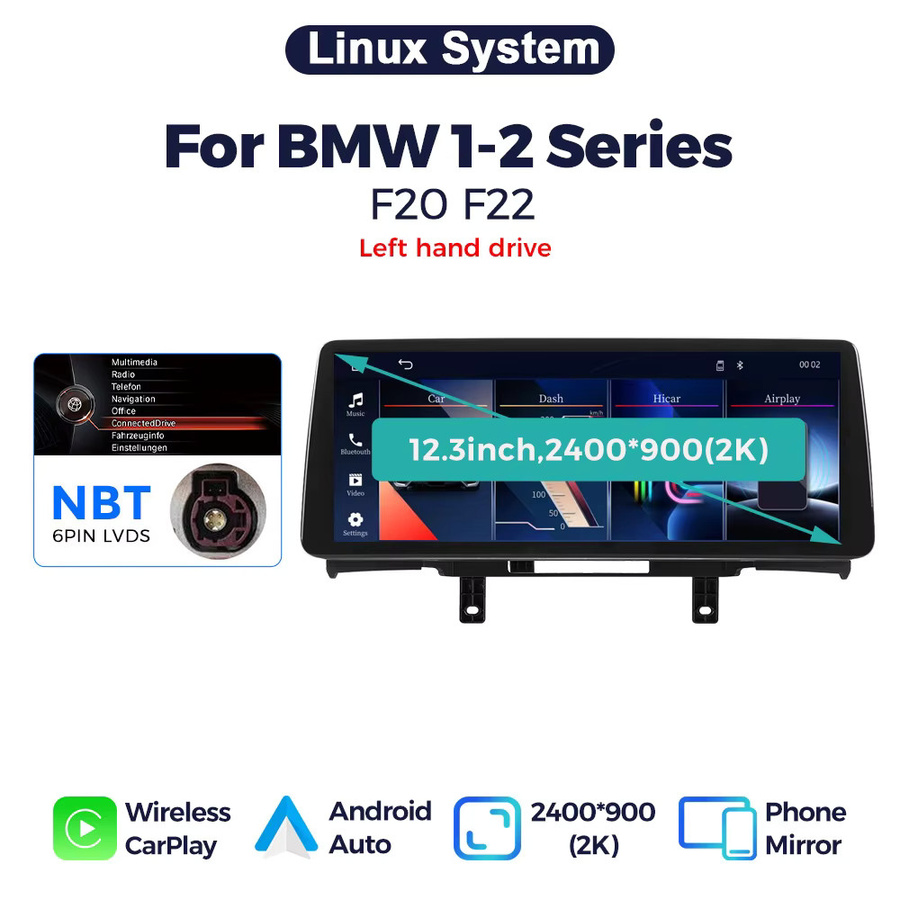 MEKEDE Linux Autoradio mit 12,3 Zoll Display für BMW 1er 2er 3er 4er Serie (F20 F21 F22 F23 F30 F31 F34 F32 F33 F36) mit kabellosem CarPlay und Android Auto, Schwarz - Bild 7