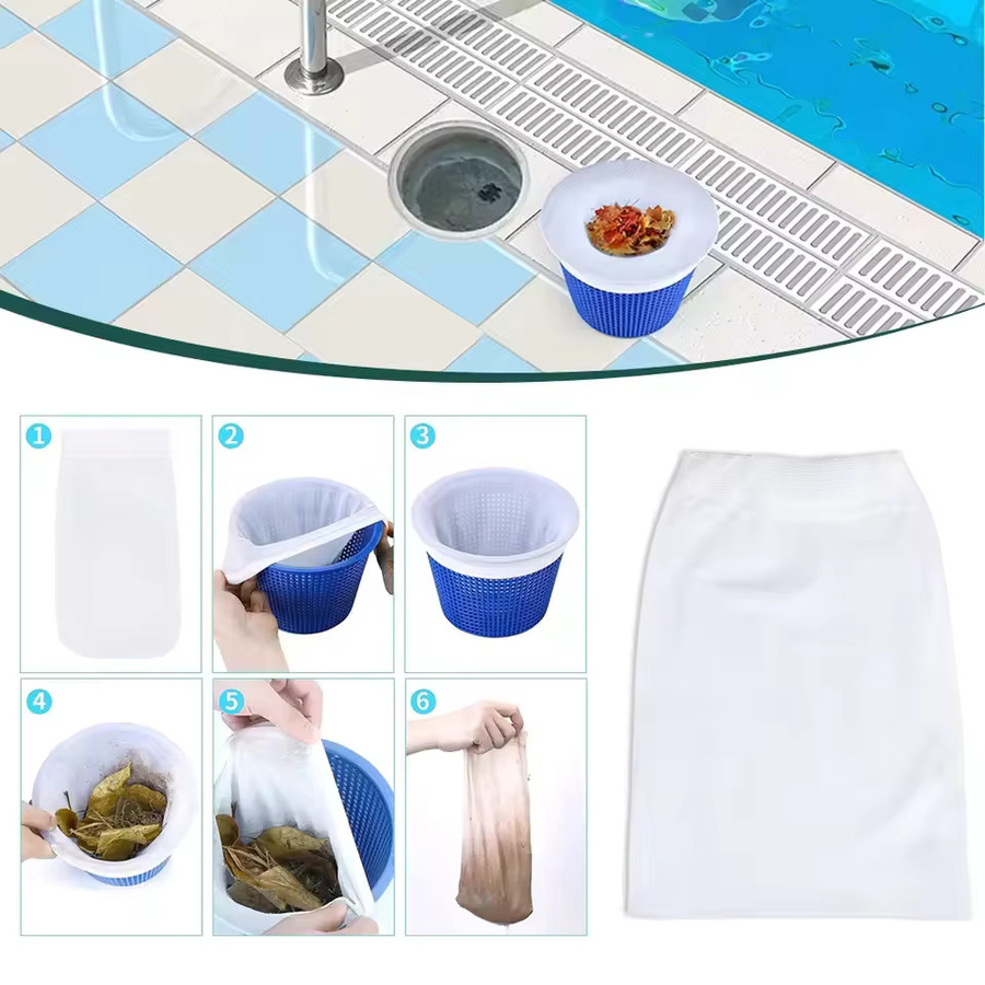 10 Stück Nylon-Skimmer-Socken in Weiß zur Schmutz- und Blattentfernung für eingelassene und oberirdische Pools - Bild 3