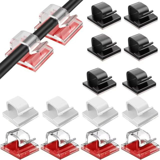 Kabel Organizer Clips zur Kabelverwaltung für USB-Ladekabel und Datenleitungen, transparent - Bild 1