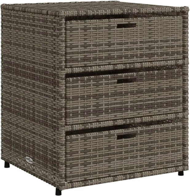 vidaXL Gartenschrank aus Poly Rattan und Metall in Grau, B/T/H: 55 x 59 x 69 cm - Bild 1