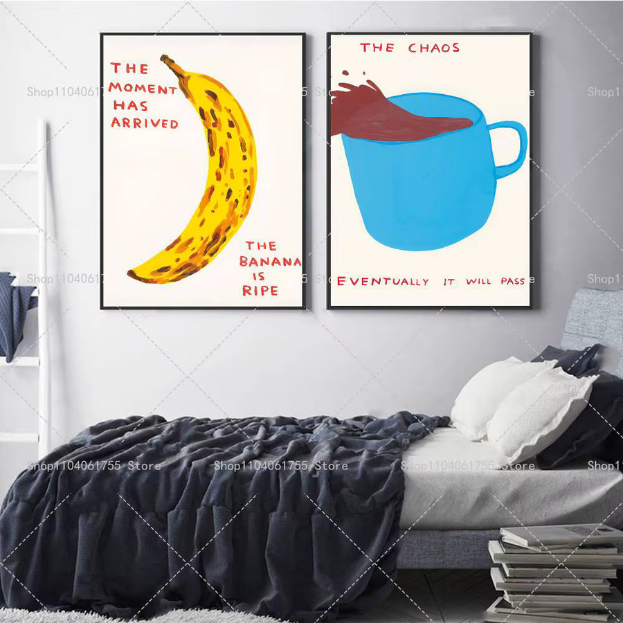 Bilibili Vintage Wandkunst Poster mit Milch-Bananen-Kaffee-Motiv, selbstklebend, Mehrfarbig, B/H: 15 x 10 cm - Bild 3
