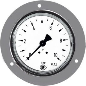 Riegler Standardmanometer mit verchromtem Frontring, Farbe Silber, Druckbereich 0-40,0 bar, Anschluss G 1/4 hinten, Durchmesser 50 mm - Bild 1