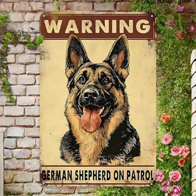 Metallschild CIFBUY Beware of German Shepherd Vintage-Retro Wanddekoration, B: 20,3 cm, H: 30,5 cm, Mehrfarbig - Bild 1