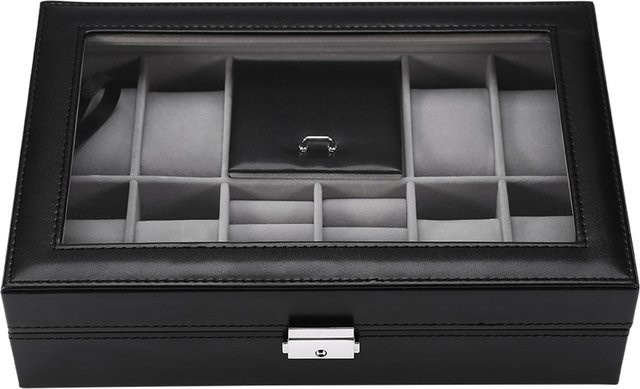 TOMTOP JMS Uhren-Präsentationskoffer, 8 Fächer, 2 Gitter, gray - Bild 1