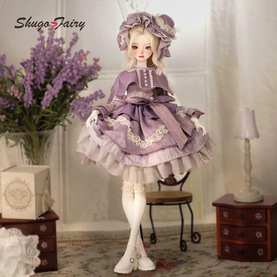 Shugafairy Sadie 1/4 BJD Kugelgelenkpuppe mit lila Lolita-Kuchenkleid und Hut - Bild 2