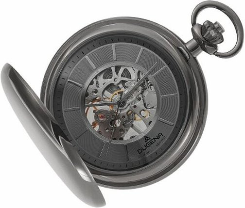 Dugena Taschen-Uhr, Handaufzug, Edelstahl, Grau, Herren - Bild 1