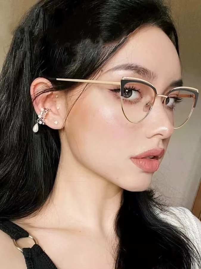 Samjune Sonnenbrille Cat-Eye, Metall, Vollrand, Unisex - Bild 4