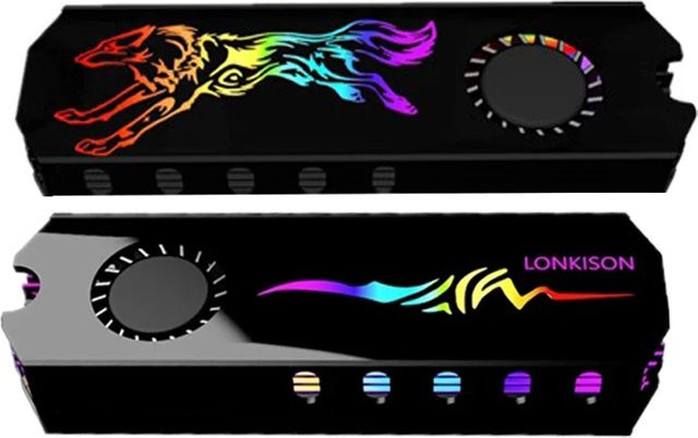 FREEZE MOD M.2 2280 SSD-Kühler mit RGB AURA SYNC Turbinenlüfter in Schwarz und Multicolour - Bild 1